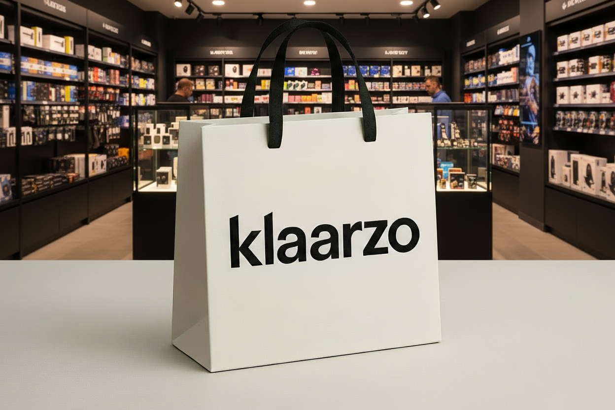 een shop tas met de tekst klaarzo er op